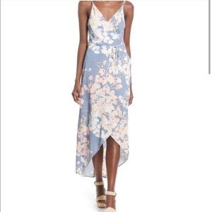 ASTR The Label Floral High Low Wrap Midi Dress XS
